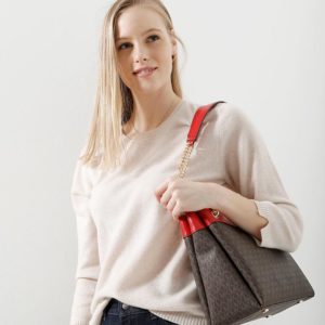 Michael-Kors-Susan-Logo Braun-Rot